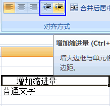 Excel增加减少缩进量图1